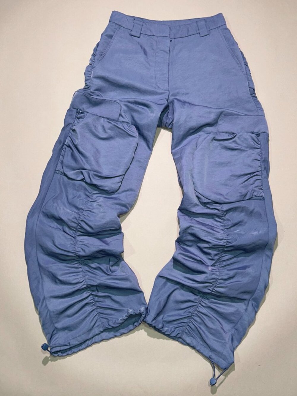 Forever 21 Ruched Satin High-Rise Cargo Pant